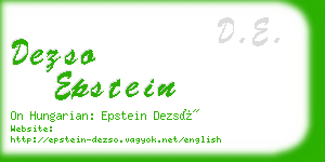 dezso epstein business card